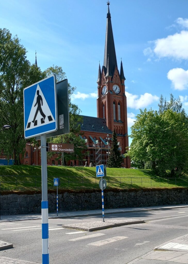 Bordje in Sundsvall van st. Olavsleden